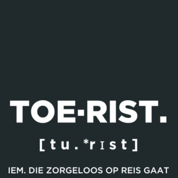 Sweater Toerist (Unisex) Met witte bedrukking Design